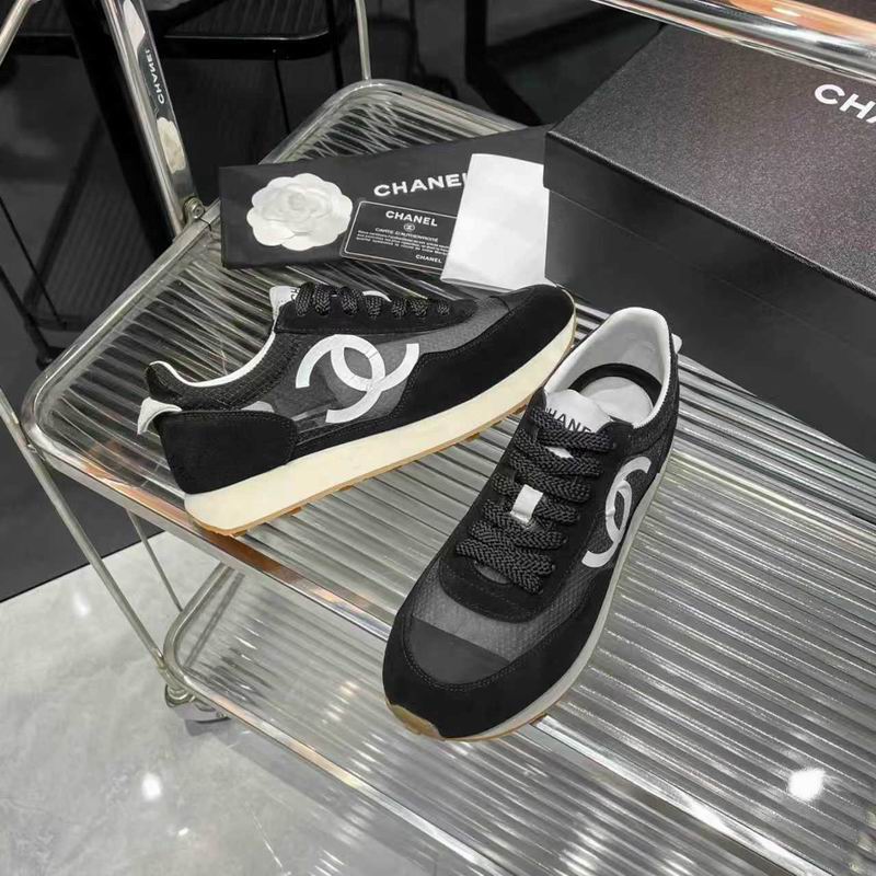 Black White Mesh Suede Calfskin Sneakers