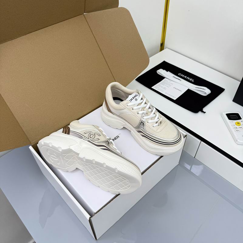 White Silver Fabric Laminated Calfskin Sneakers