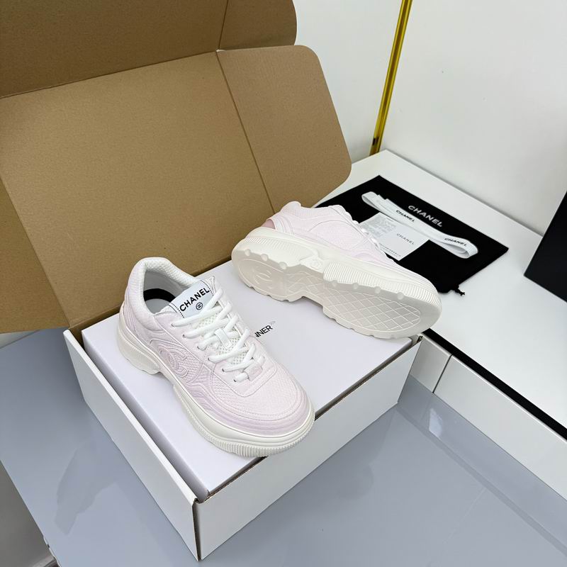 White Pink Chunky Designer Sneakers Resembling Style