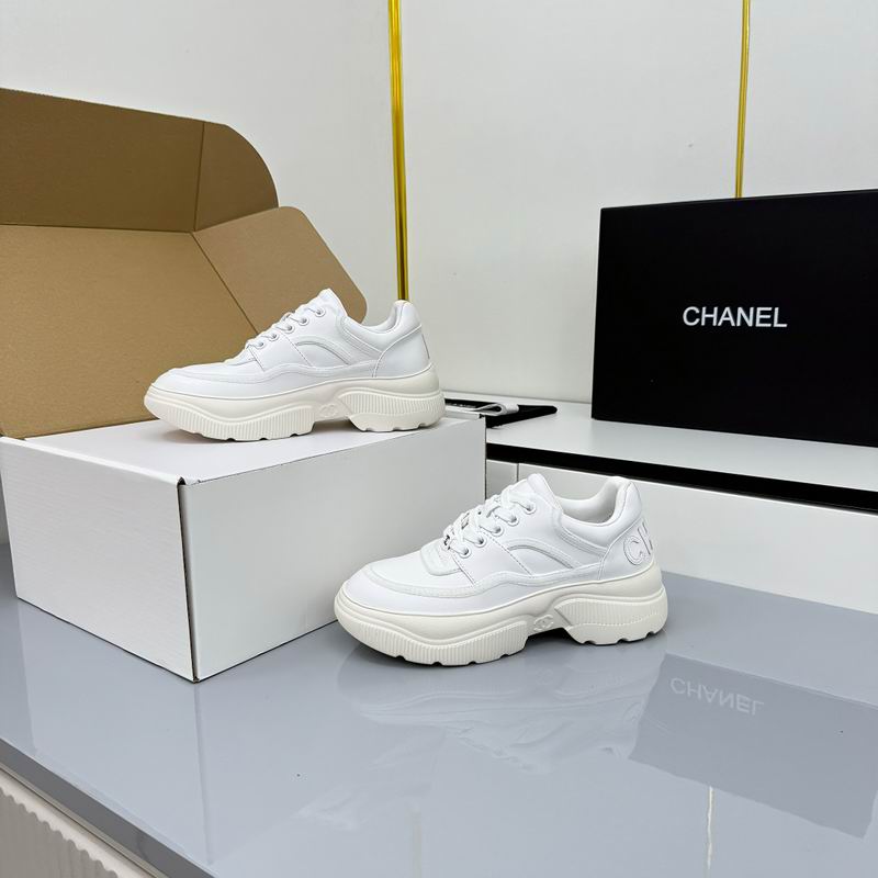 White Chunky Platform Sneakers Resting
