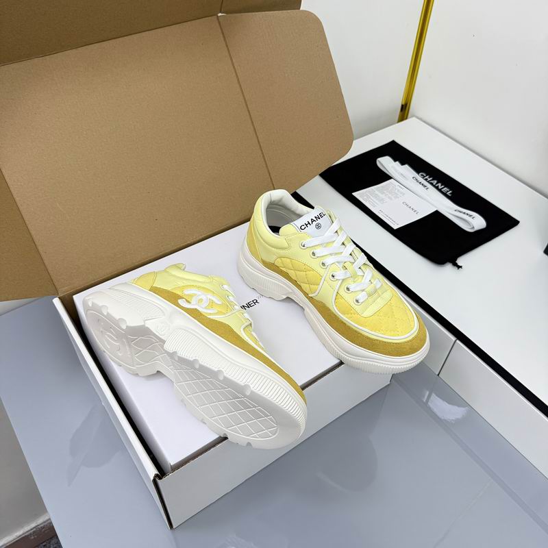 Yellow White Chunky Canvas Sneakers