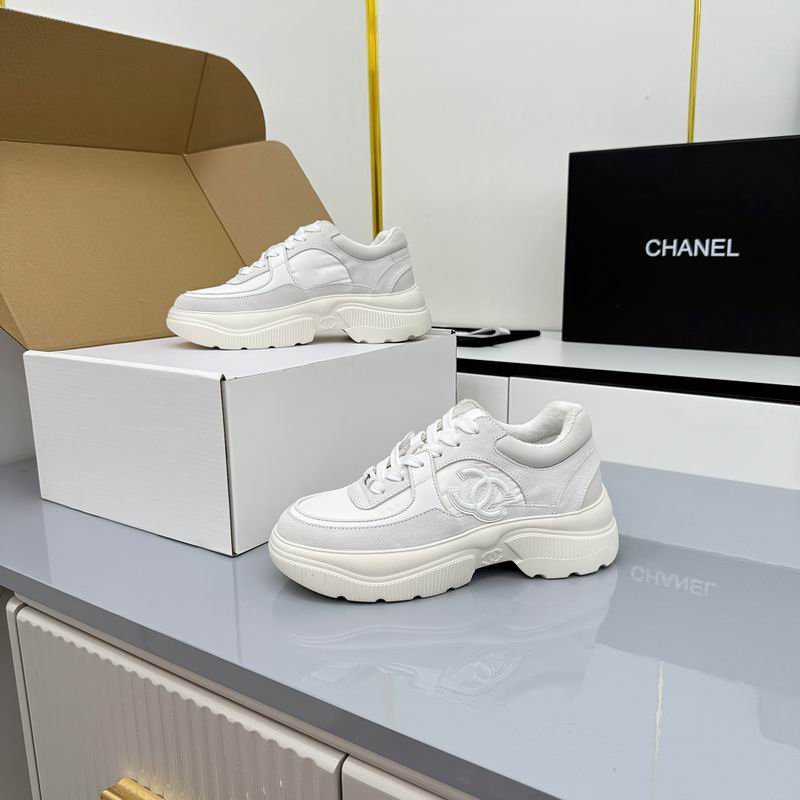 White Chunky Platform Sneakers