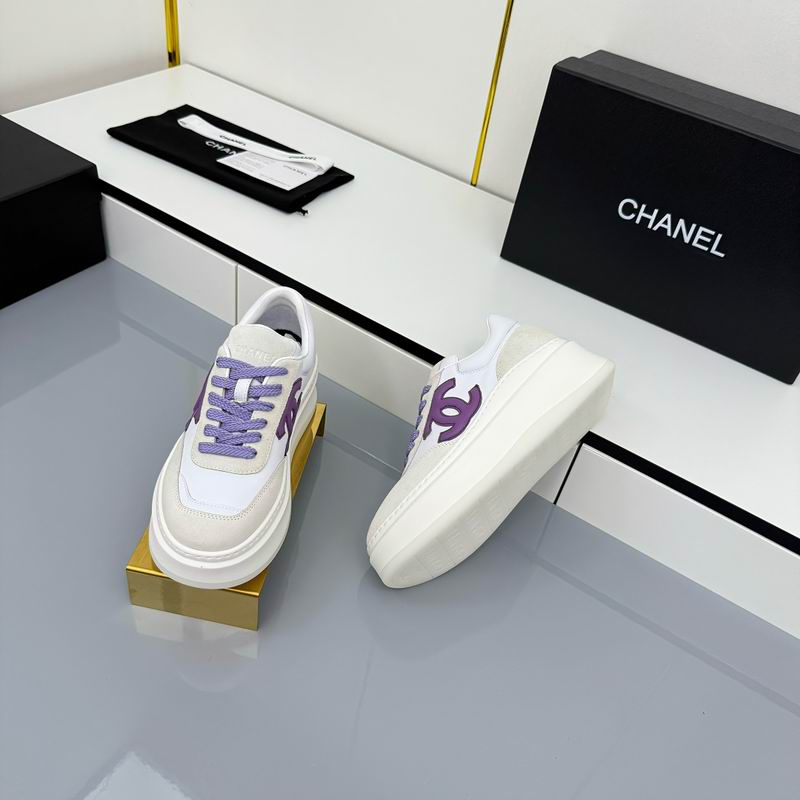 White Platform Sneakers Prominent Purple