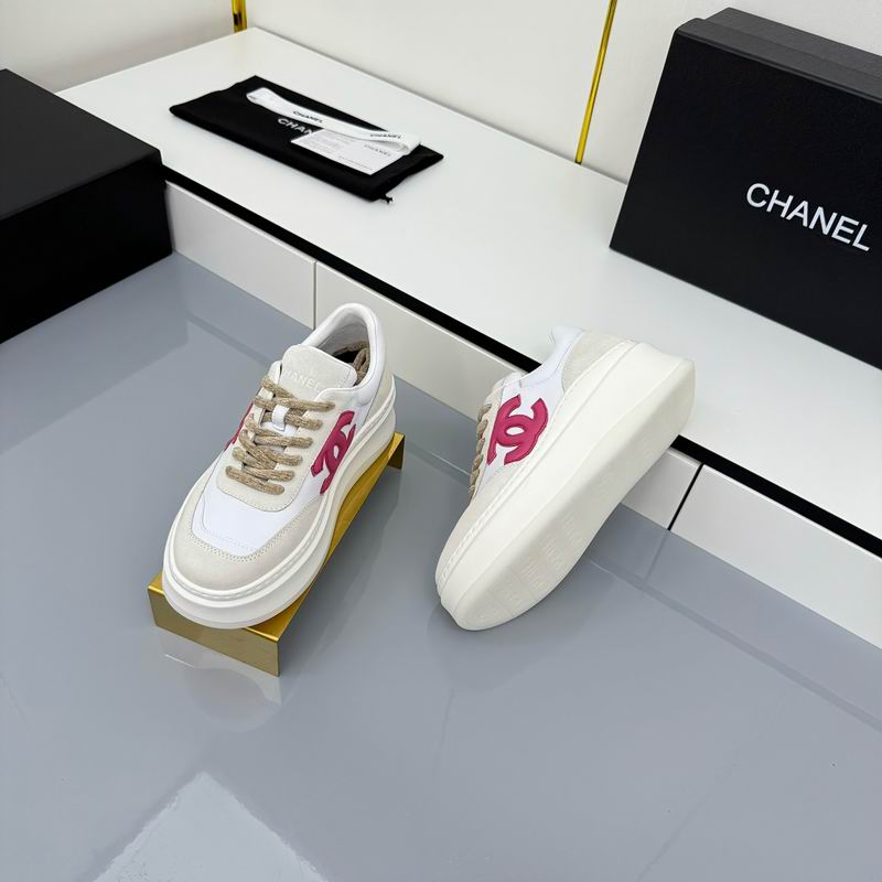 White Platform Sneakers Prominent Pink