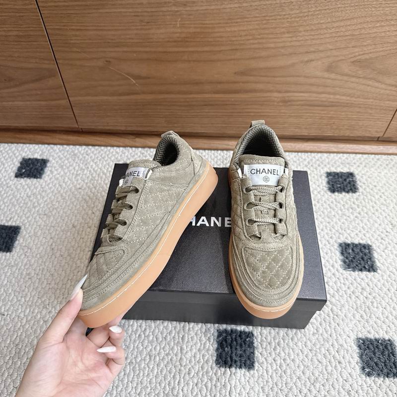 Grey Quilted Suede Leather Sneakers