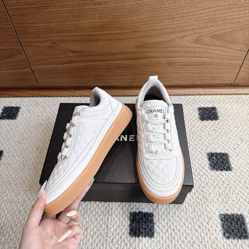 White Quilted Suede Leather Sneakers