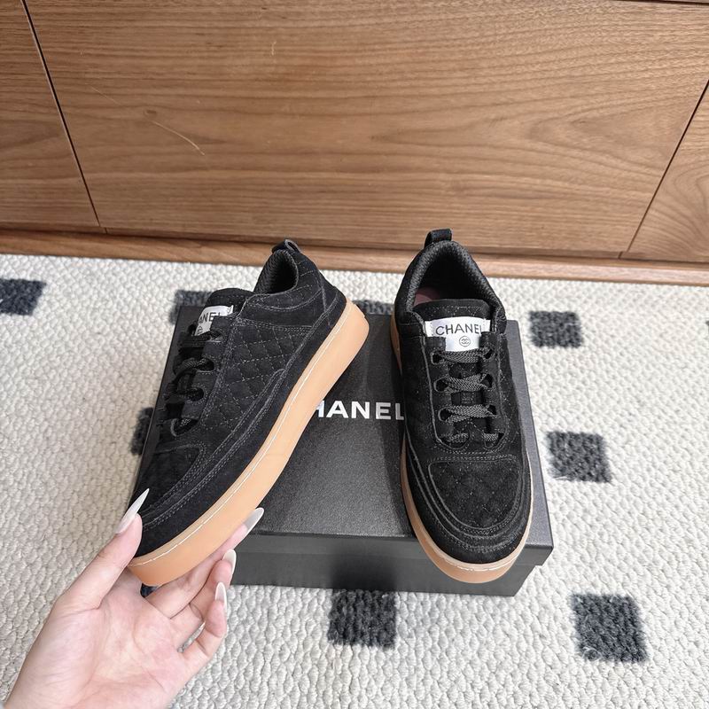 Black Quilted Suede Leather Sneakers
