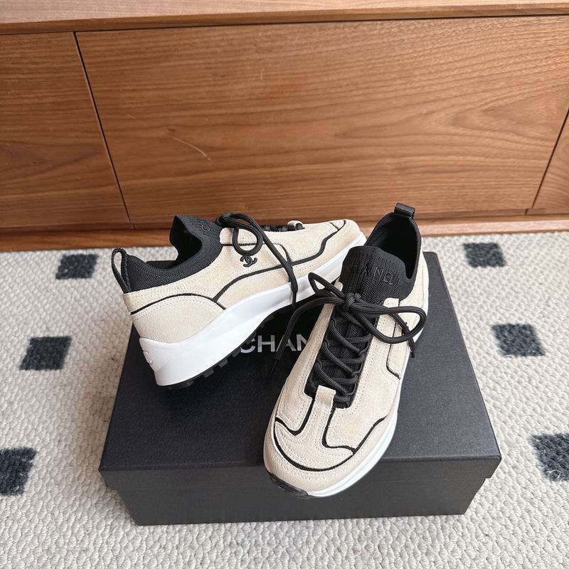 Ivory Black Calfskin Mixed Fibers Dad Sneakers