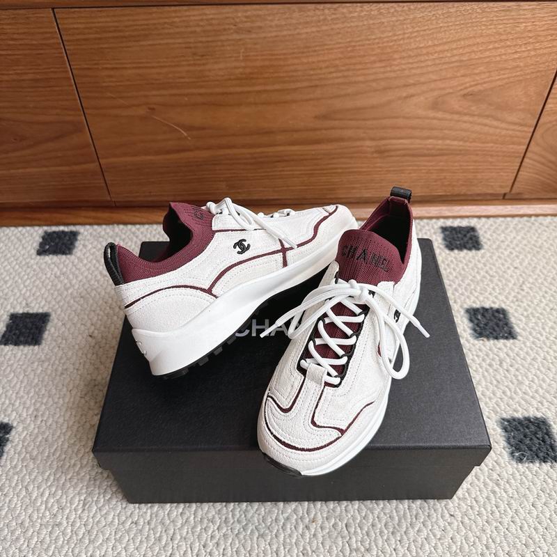 White Calfskin Mixed Fibers Dad Sneakers