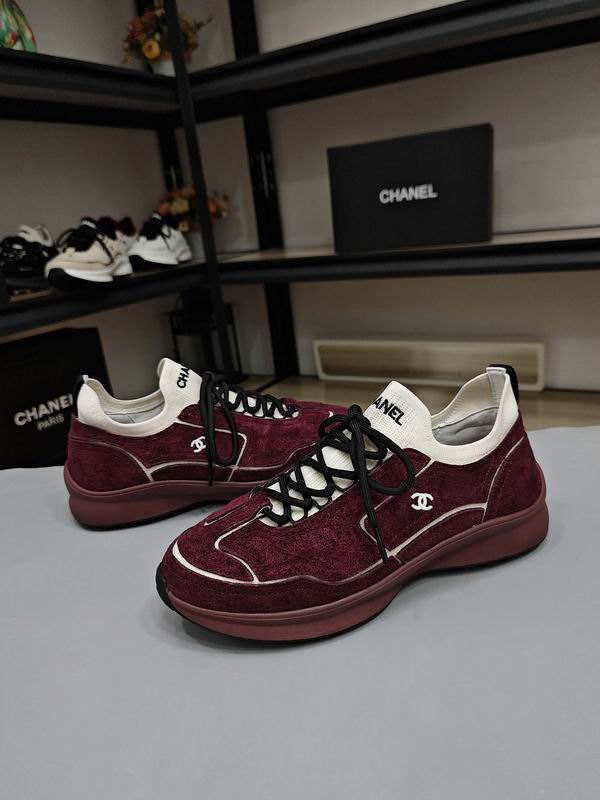 Burgndy White Calfskin Mixed Fibers Sneakers