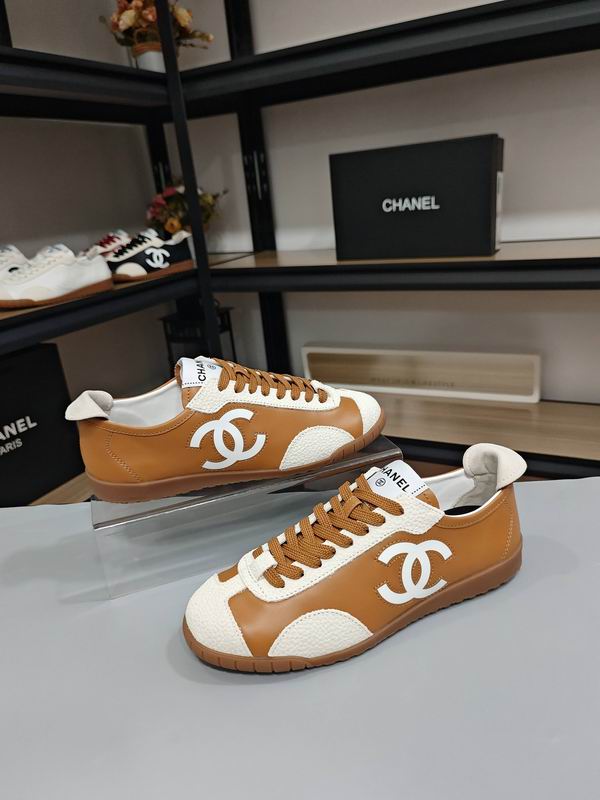 Brown White Calfskin Low Top Sneakers