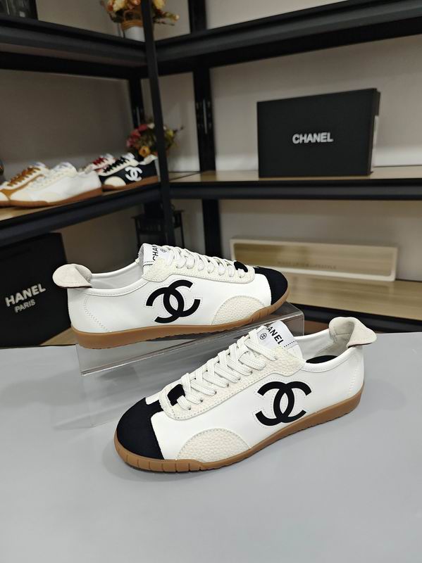 Brown White Black Calfskin Low Top Sneakers
