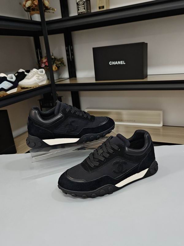 Black Mixed Fibers Suede Calfskin Sneakers