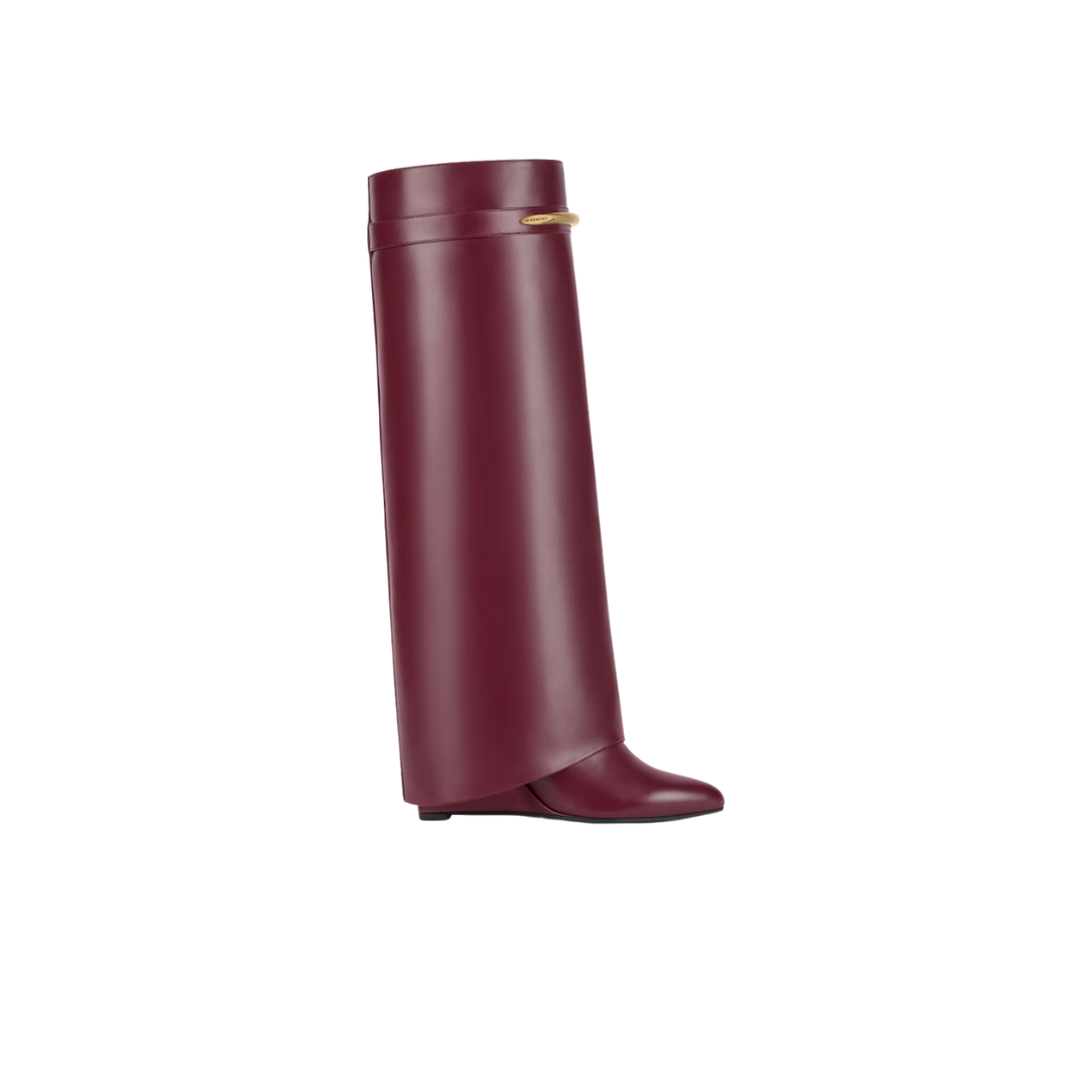 Givenchy Shark Pinch Boots In Leather Burgundy