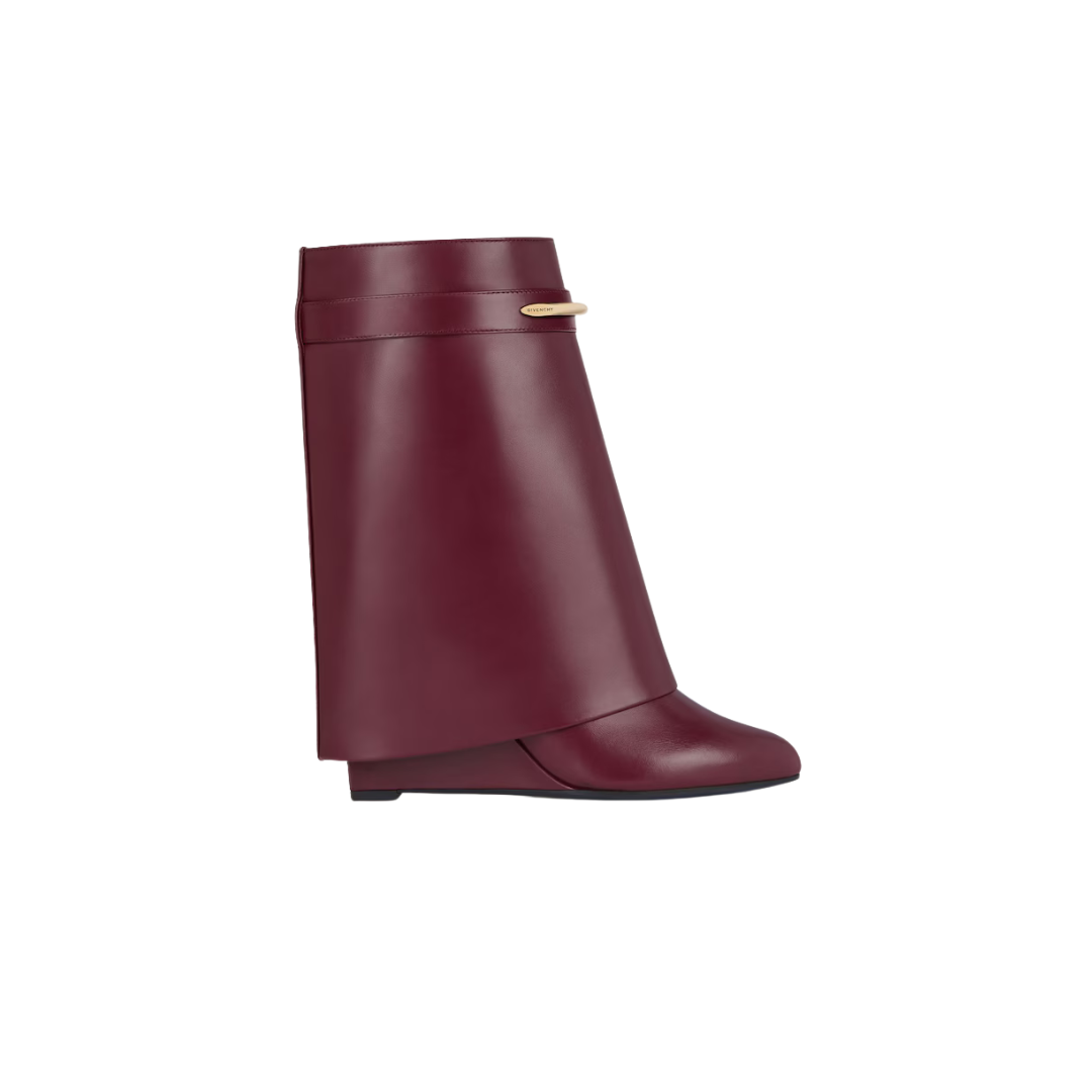 Givenchy Shark Pinch Ankle Boots In Leather Burgundy