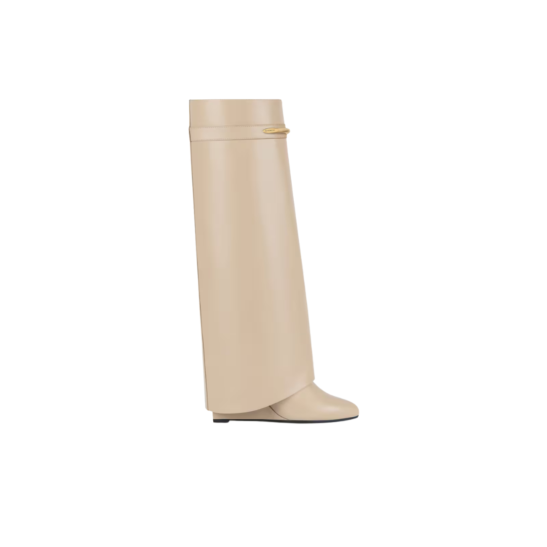 Givenchy Shark Pinch Boots In Leather Beige
