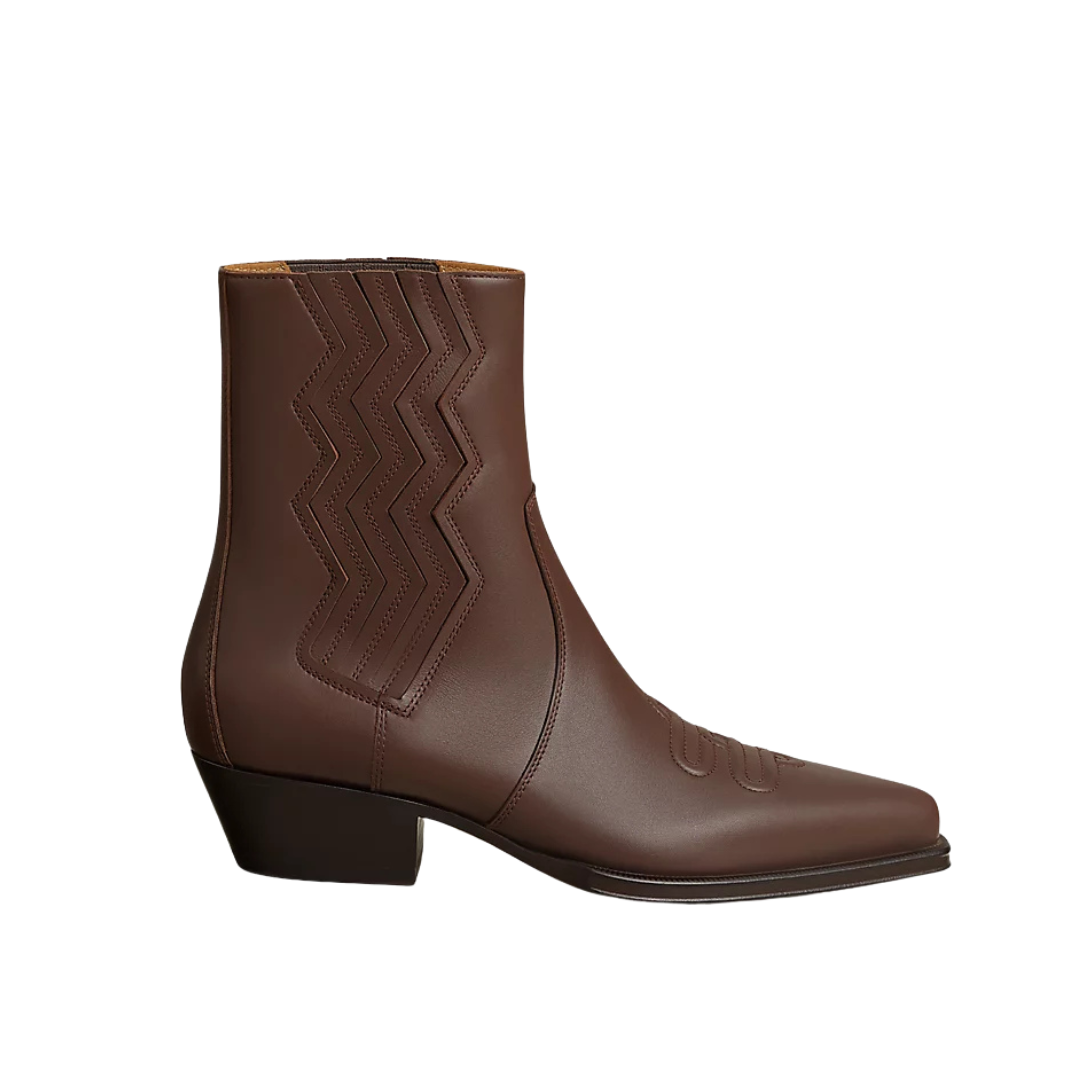 Hermes Vegas 35 Ankle Boot Chocolate