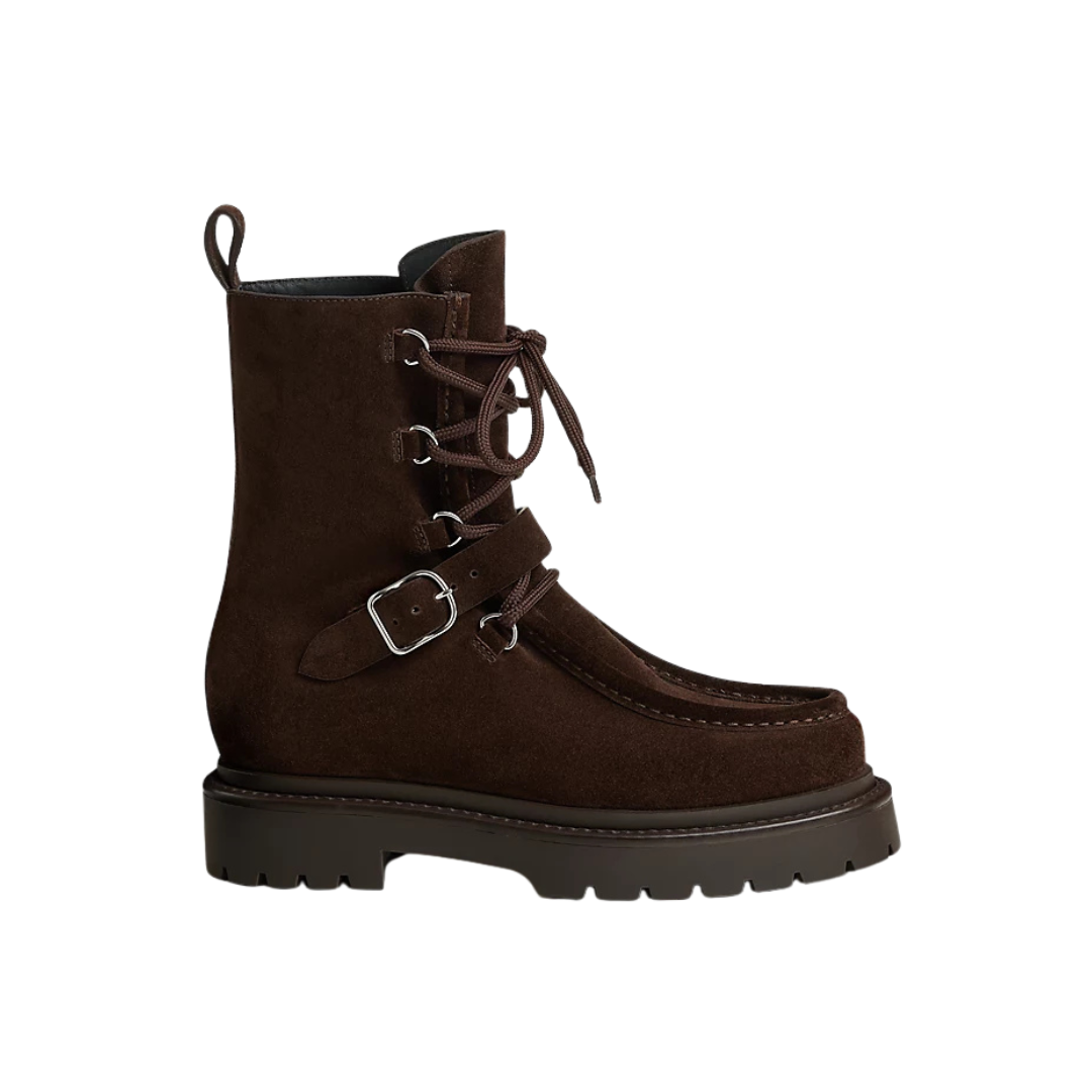 Hermes Land Ankle Boot Marron Ébène