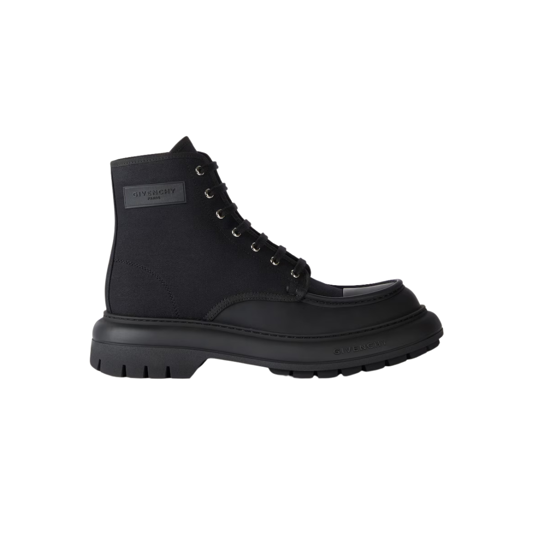 Givenchy Cargo Desert Boots Canvas And Gum Leather Black