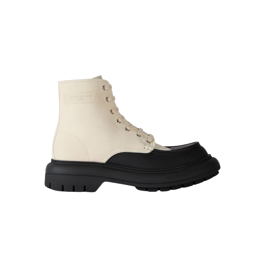 Givenchy Cargo Desert/Black Boots In Canvas And Gum Leather