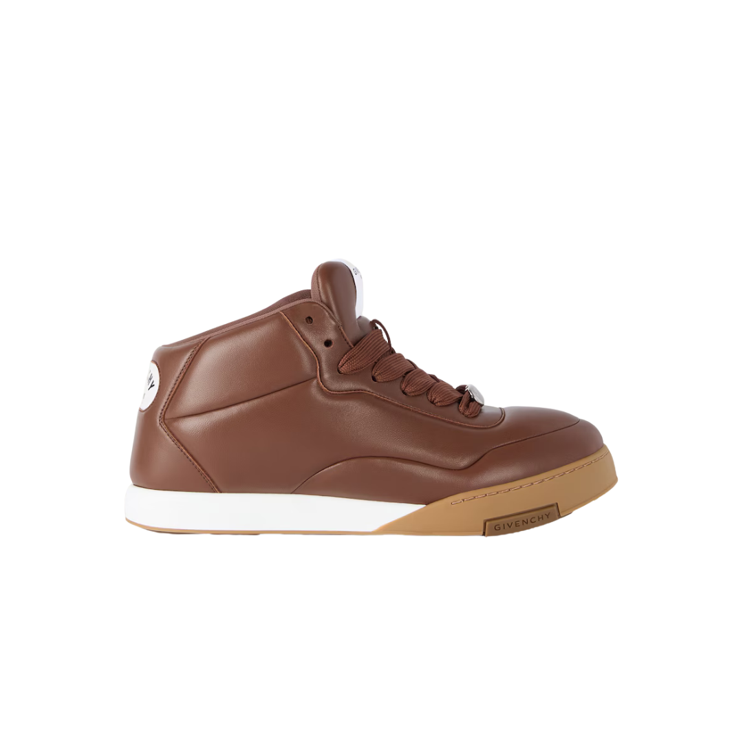 Givenchy Puffy Yard Mid-top Sneakers In Nappa Leather Brown