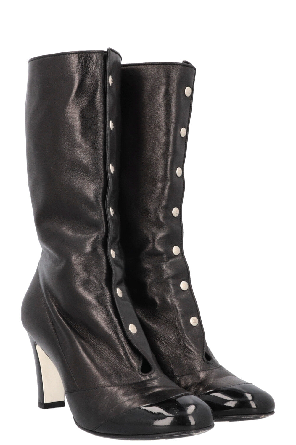 Button Up Ankle Boots Black