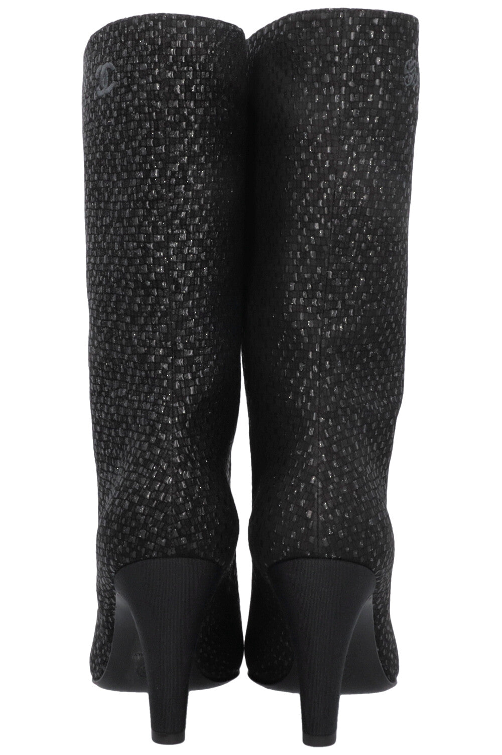 Gabrielle High Ankle Boots Glittercanvas Black