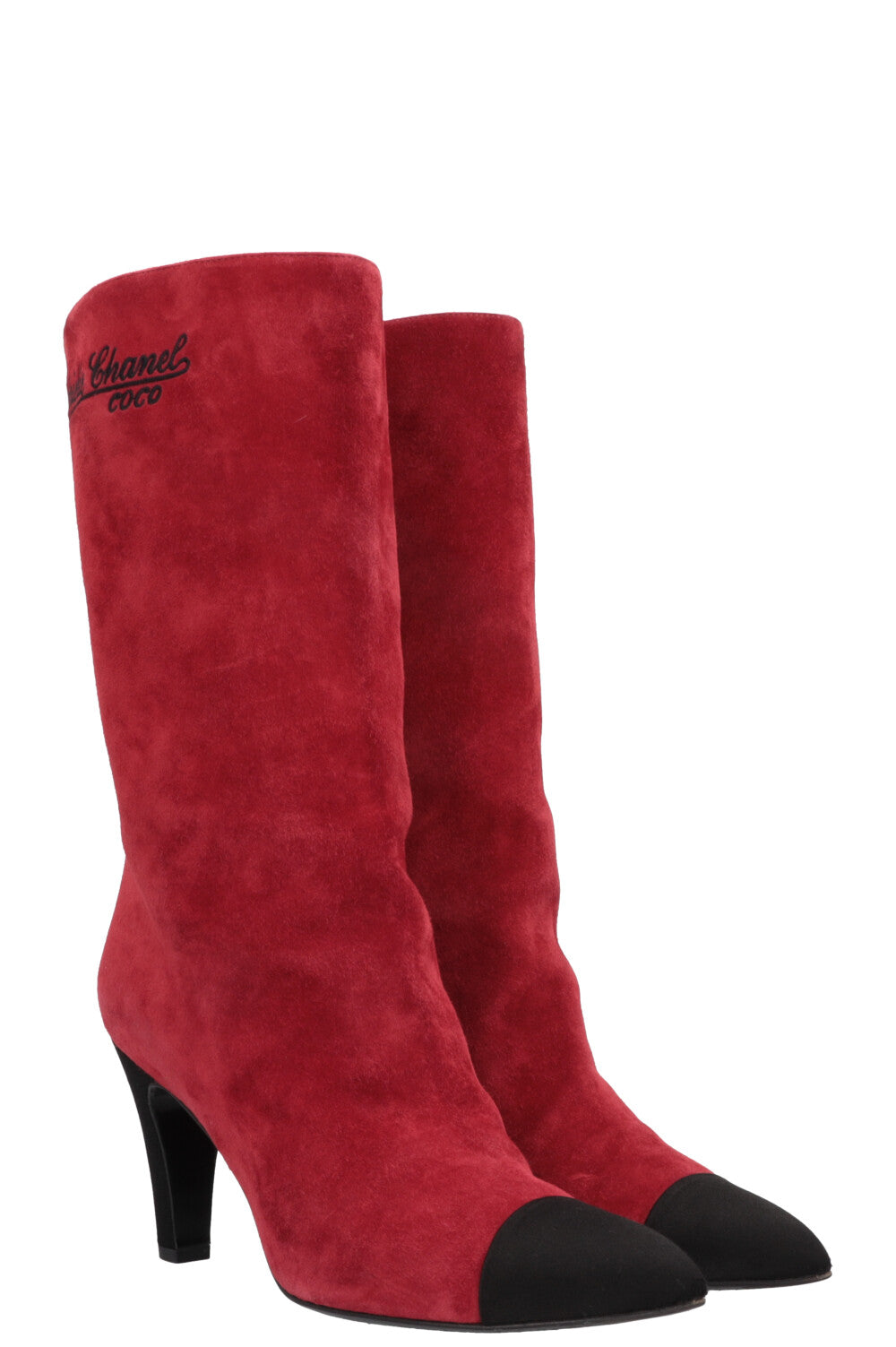 Gabrielle High Ankle Boots Suede Red
