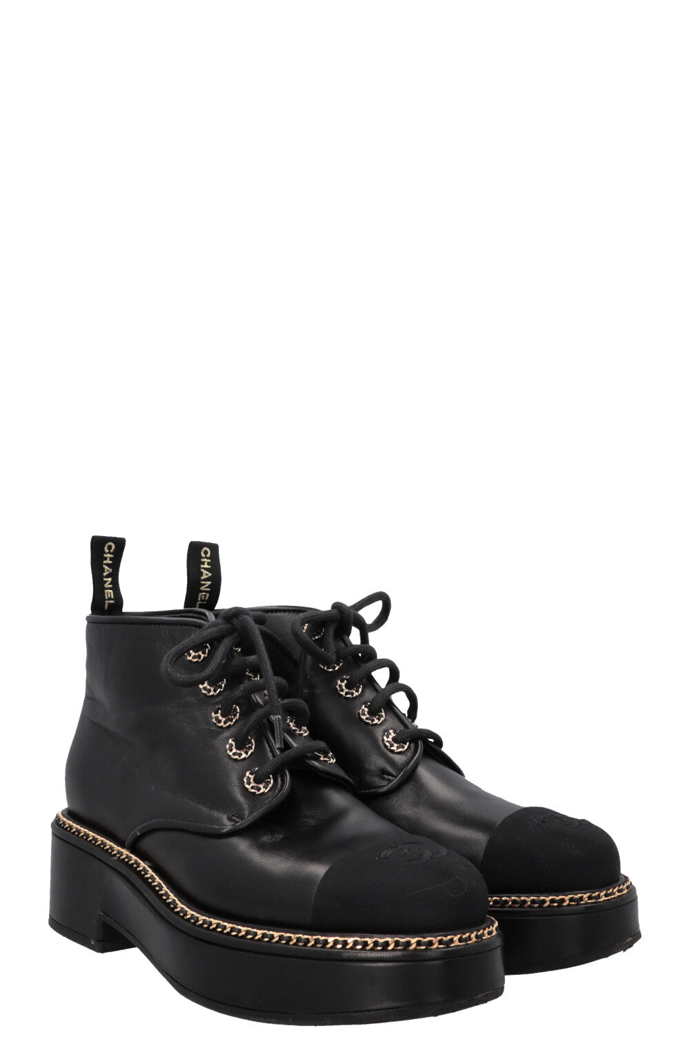 Chain Ankle Boots 2020 Leather Black