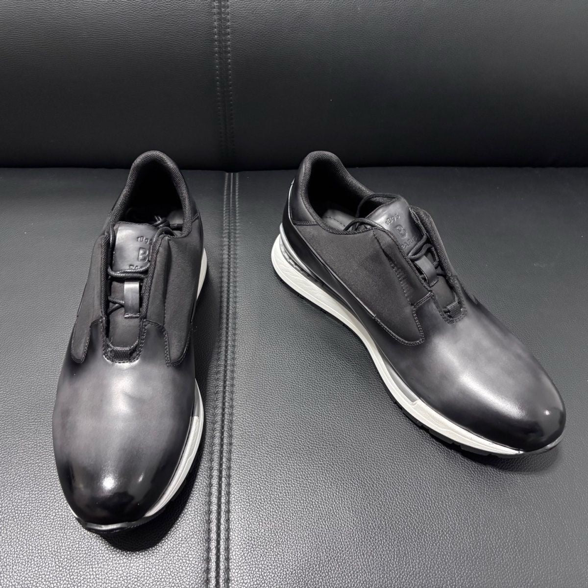 Berluti Alessandro Fast Track Oxford Sneaker Ash Black