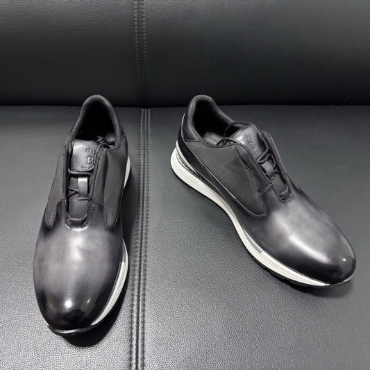 Berluti Alessandro Fast Track Oxford Sneaker Ash Black