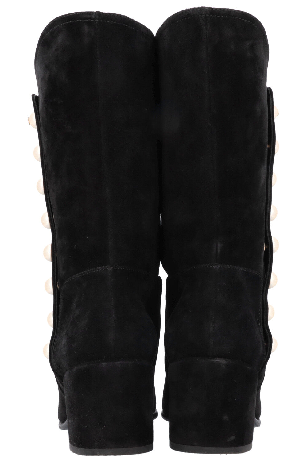 Pearl Black Boots Suede