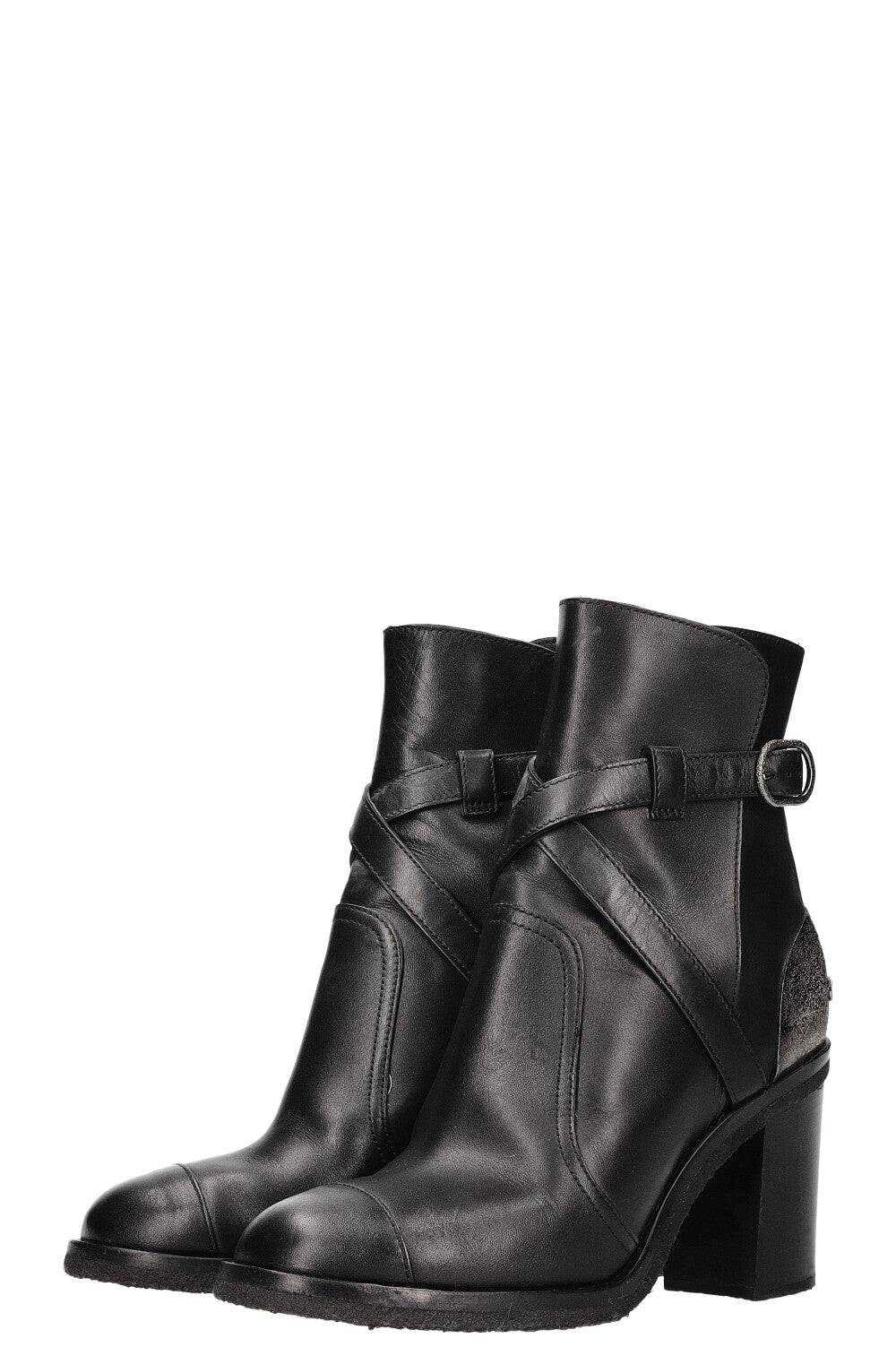 Belted Ankle Boots Black