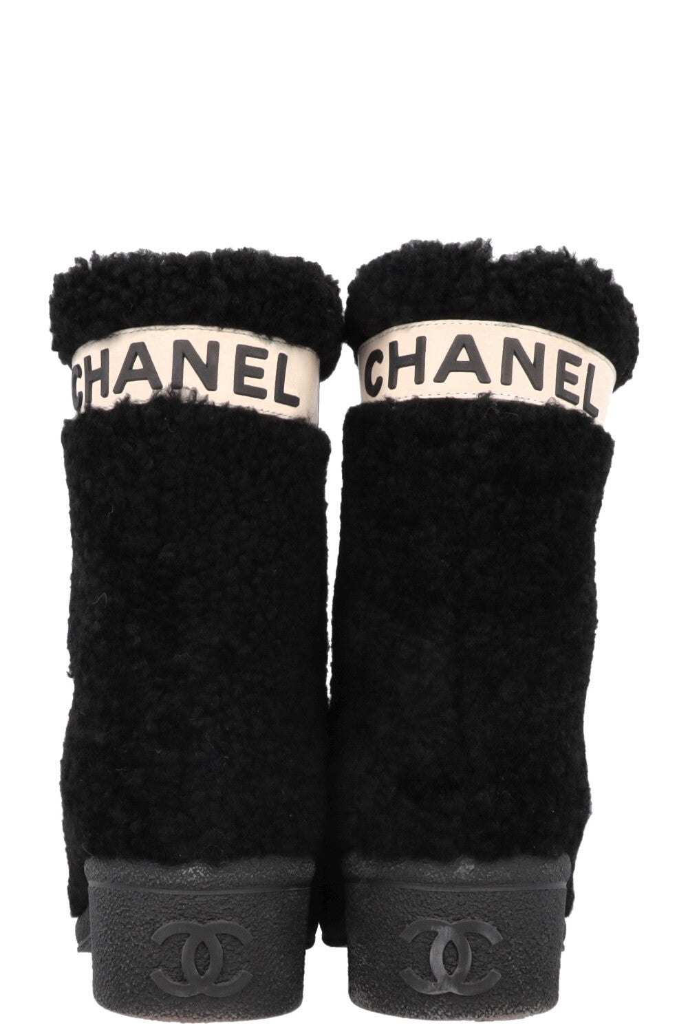 Coco Neige Shearling Boots Black White