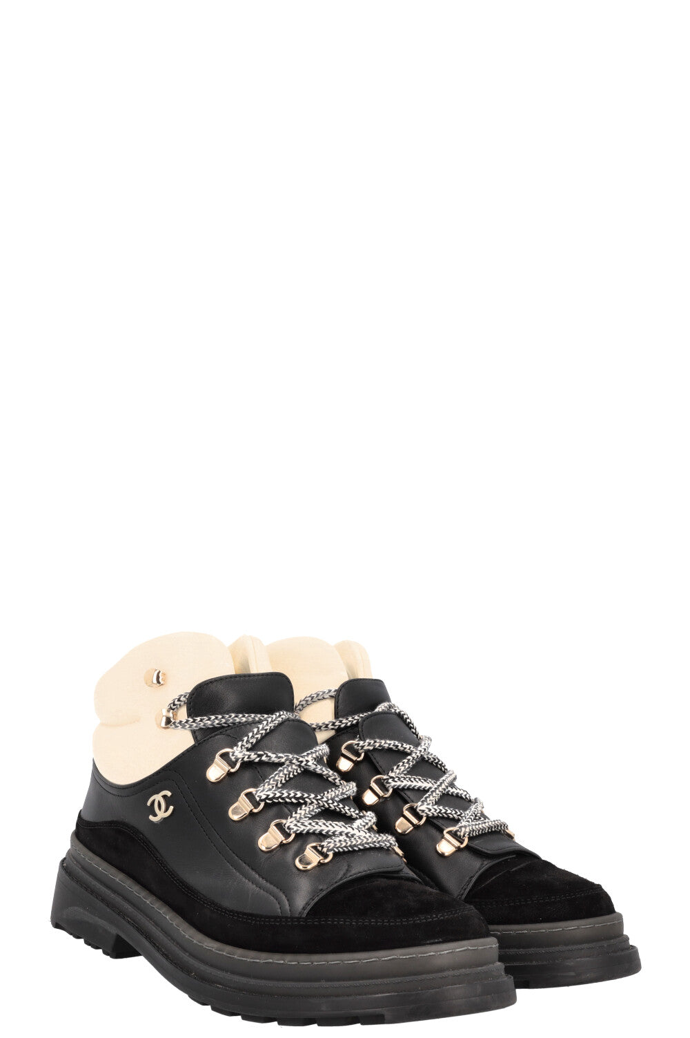 Lace-Up Leather Spike Hiking Boots