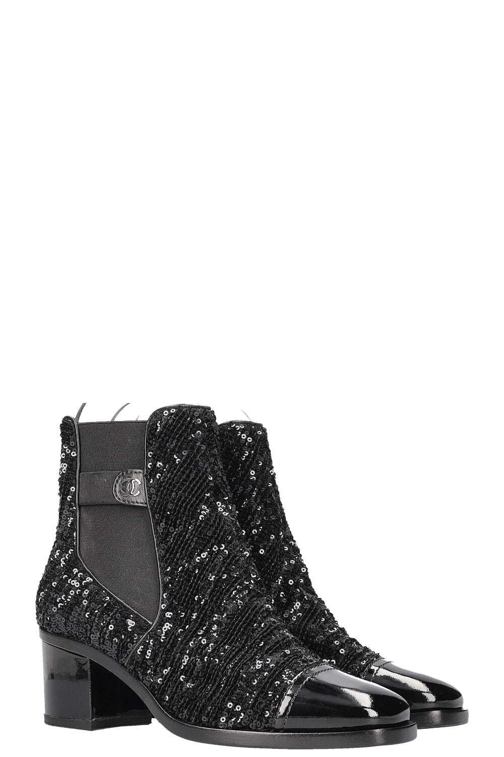 2019 Sequin Chelsea Boots Black