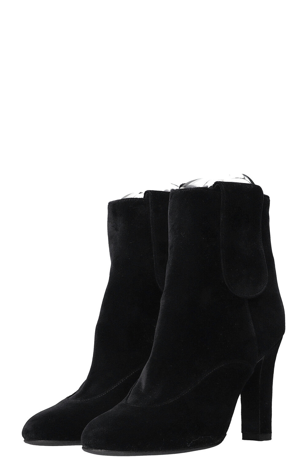 Velvet Coin Ankle Boots Black