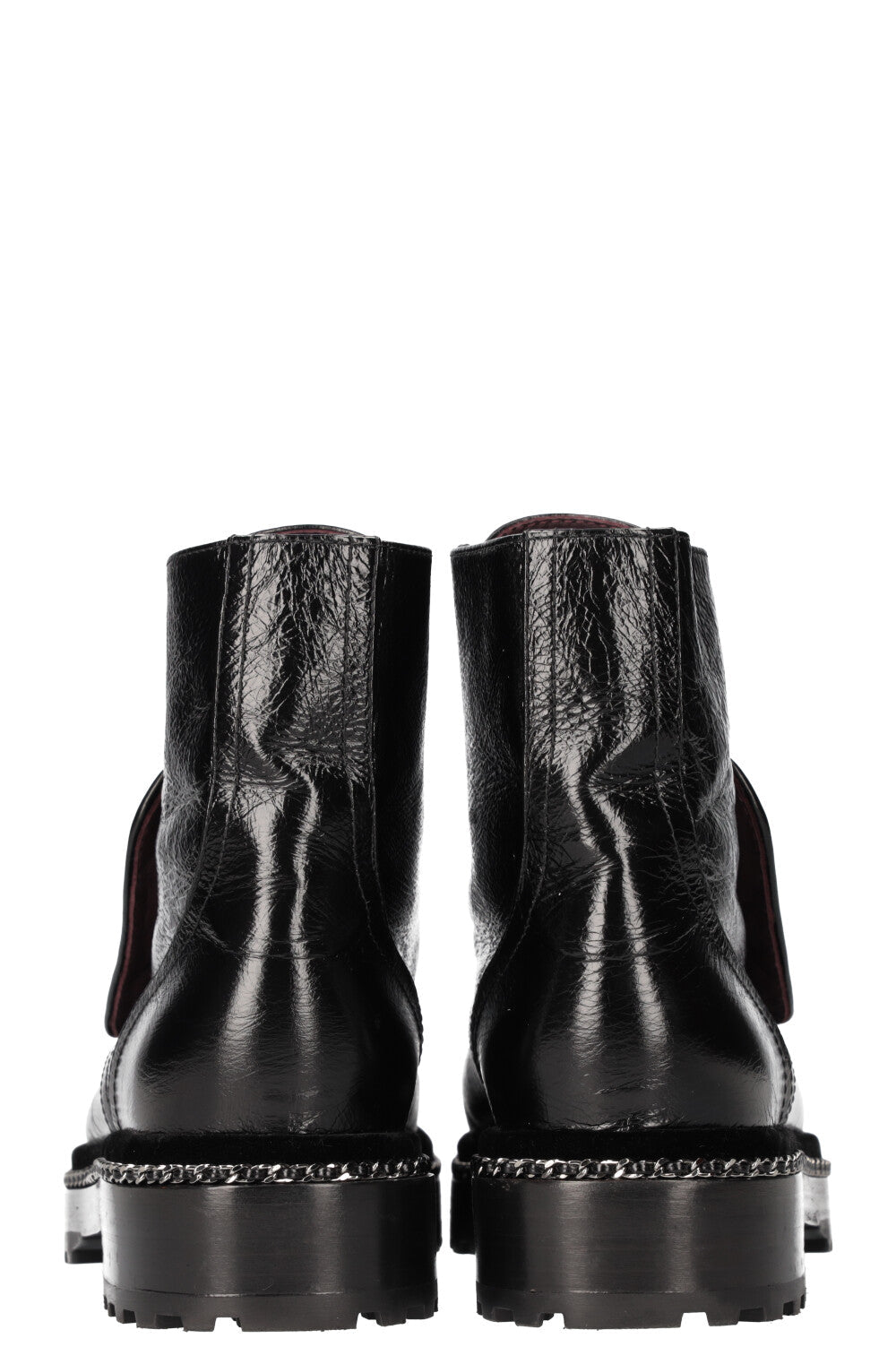Combat Boots Chain Pearl Decor 17A