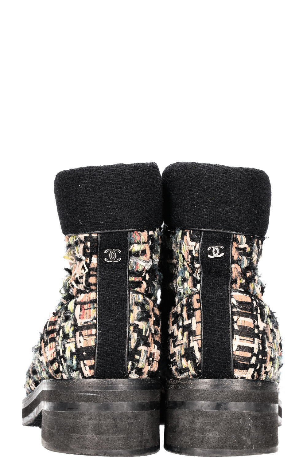 Tweed Hiking Boots Multicolor Black