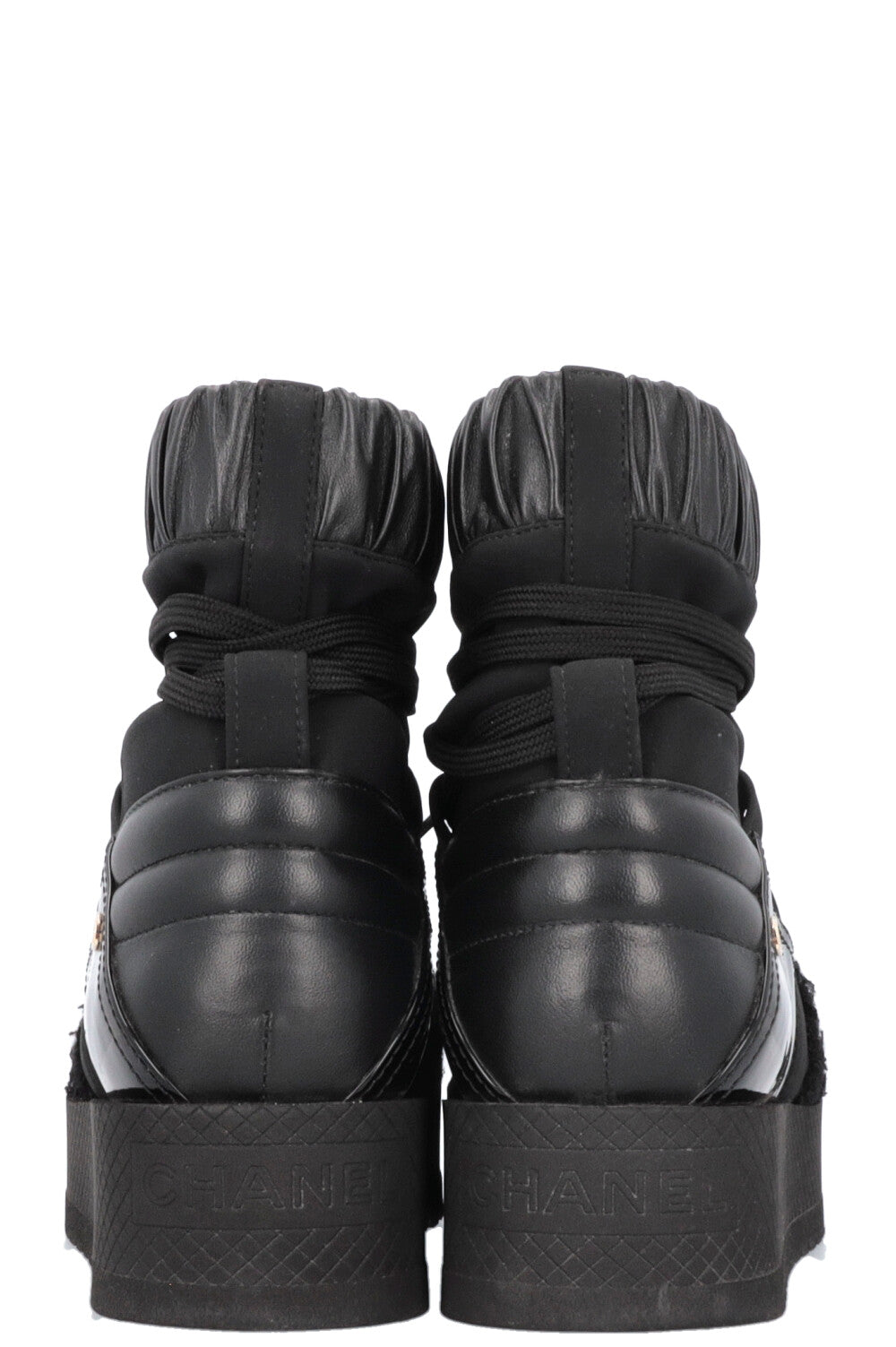 2019 Tweed Nylon Ankle Boots Black