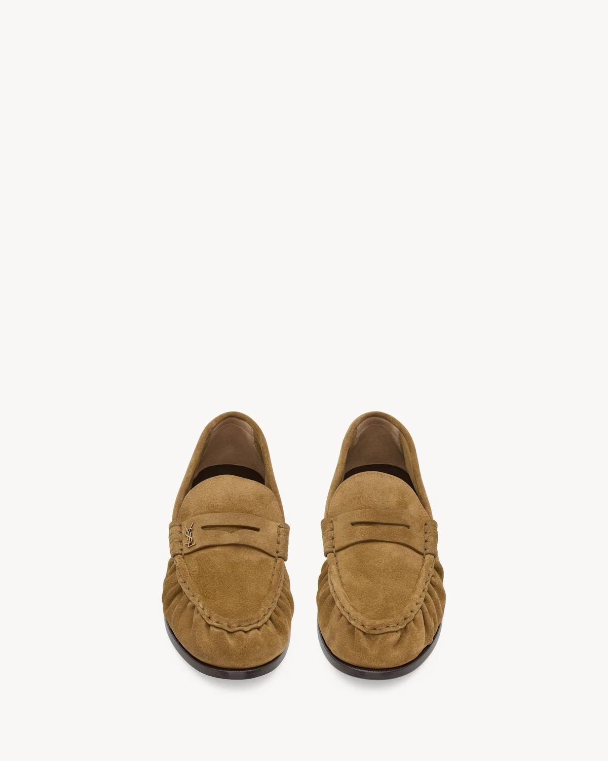 YSL Le Loafer Supple Suede Cognac