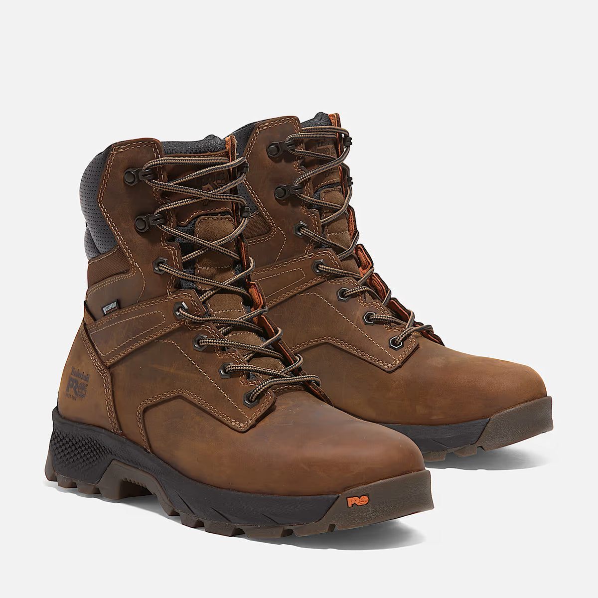 Timberland TiTAN EV 8 Soft-Toe Waterproof Work Boot Medium Brown Full-Grain