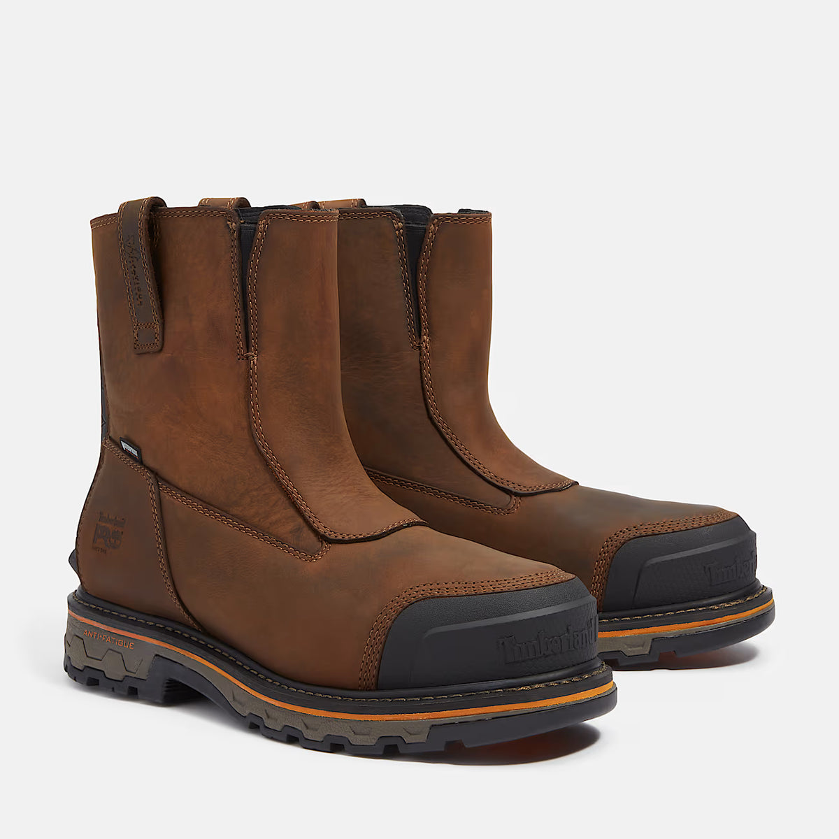 Timberland True Grit Chelsea Soft Toe Waterproof Work Boot Medium Brown Full-Grain