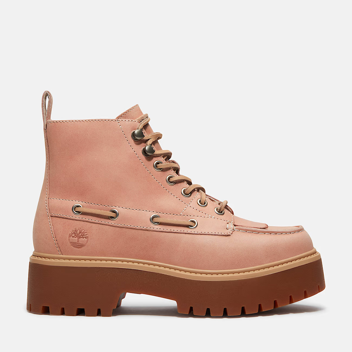 Timberland Stone Street Platform Kiltie Boot Light Pink Full-Grain