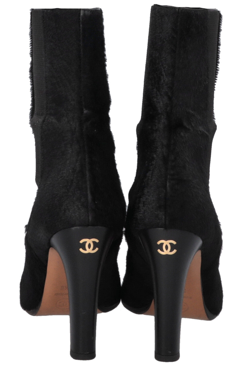 Calf Hair Ankle Boots Black