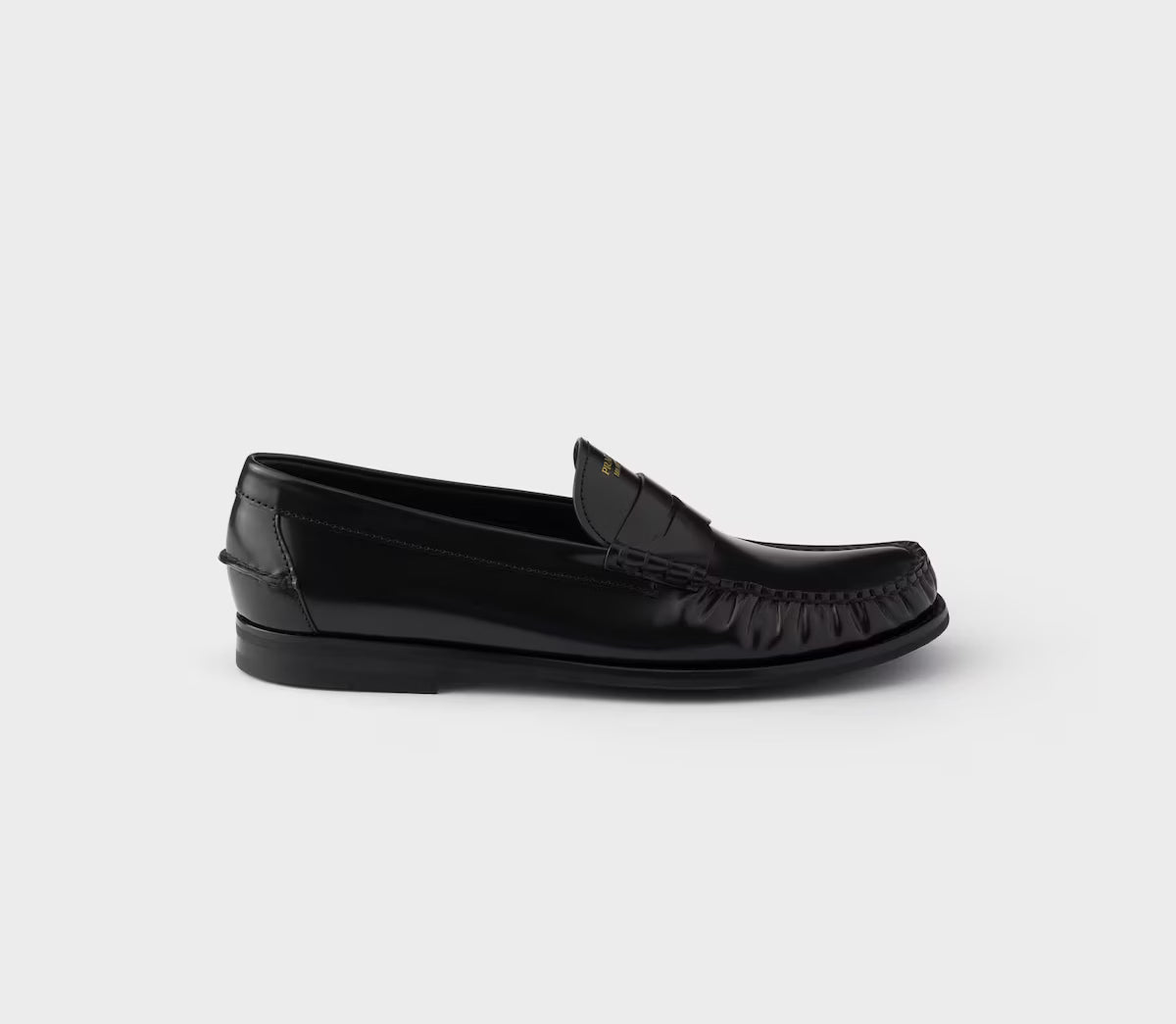 Prada Brushed Leather Loafers Black