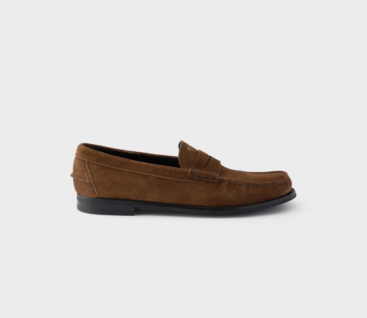 Prada Vintage Effect Suede Loafers Cocoa Brown