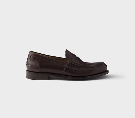 Prada Leather Loafers Dark Brown