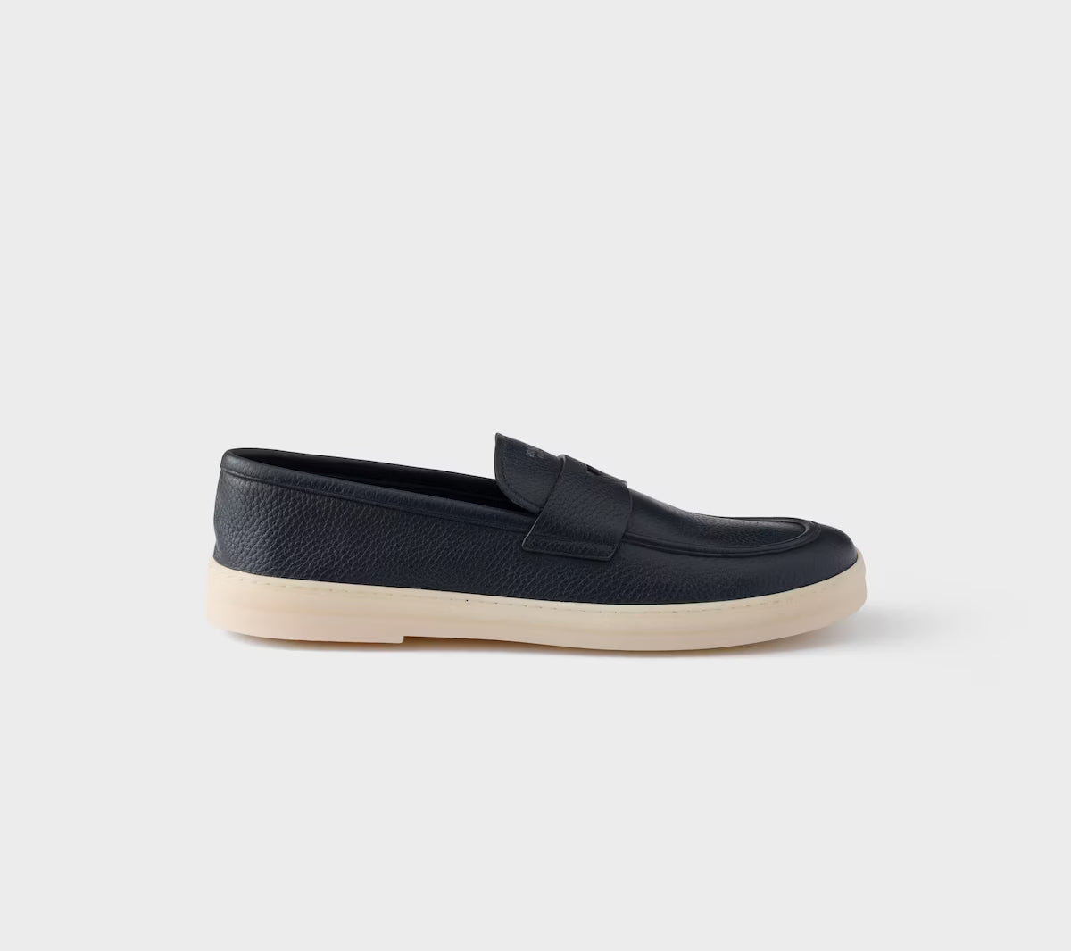 Prada Leather Loafers Baltic Blue