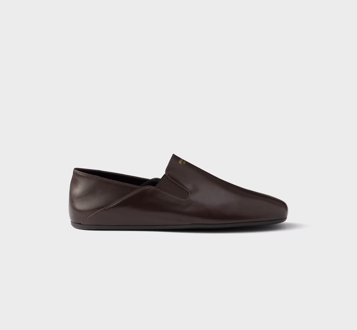 Prada Leather Loafers Dark Brown